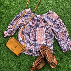 Japna Aztec print open back top